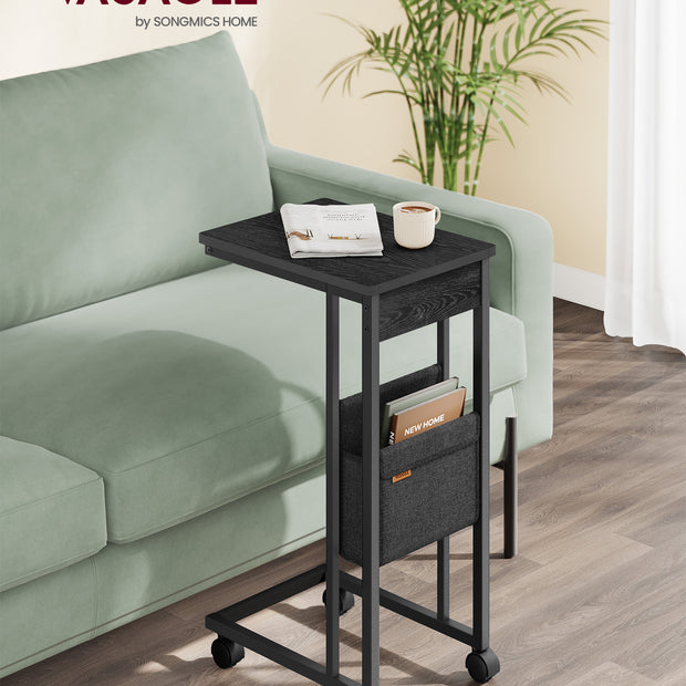 C-förmiger Beistelltisch-Storage Bag-Ebony Schwarz