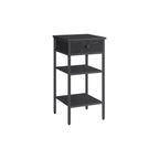 Nachttisch - Beistelltisch - mit Schubladen und 2 Regalen - 35 x 35 x 70 cm - Vintage Braun/Schwarz