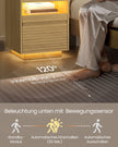 Nachttisch mit LED-Beleuchtung und ausziehbarer Tafel