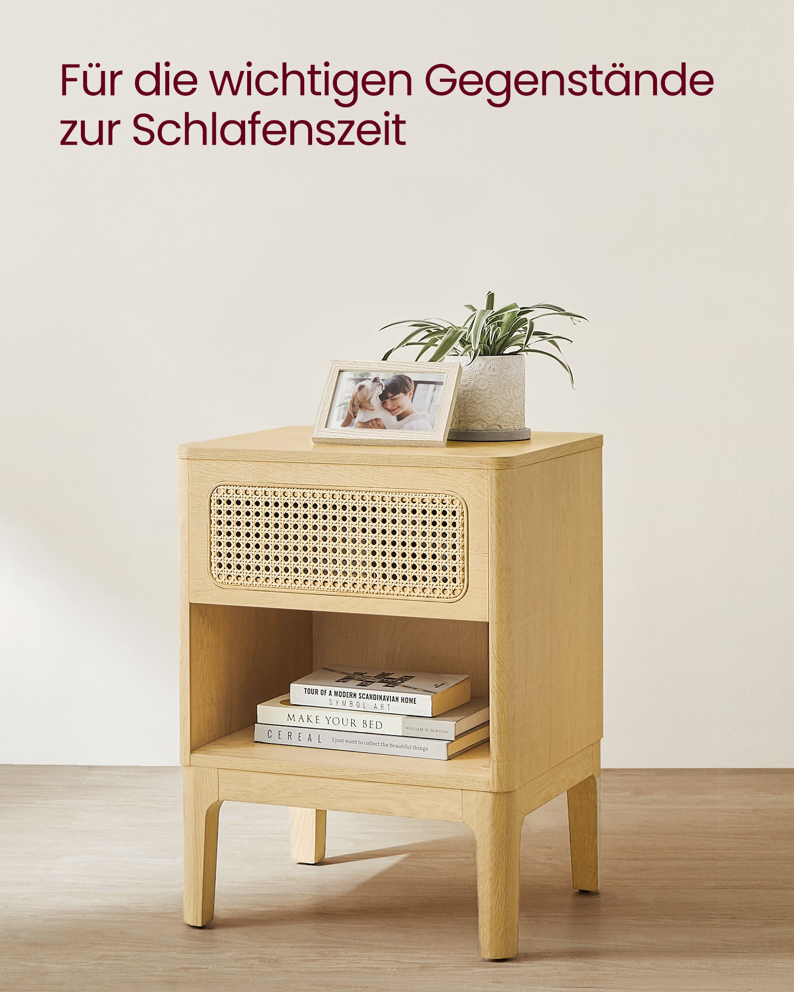 Nachttisch - modern - mit Schubladen und offenem Fach