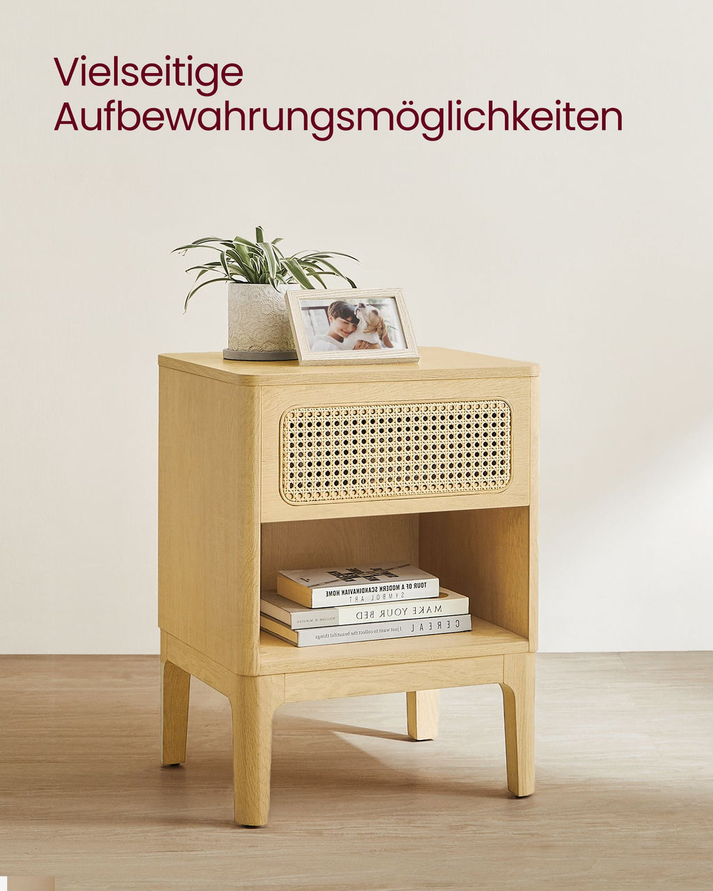 Nachttisch - modern - mit Schubladen und offenem Fach