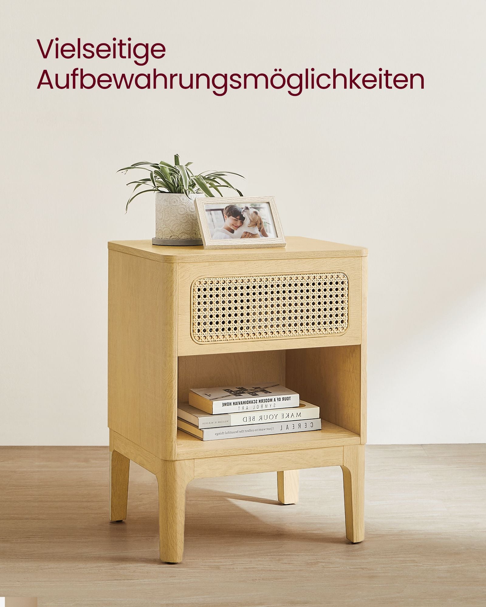 Nachttisch - modern - mit Schubladen und offenem Fach