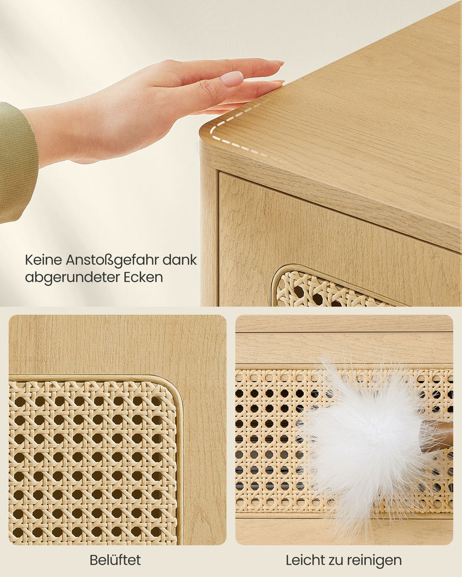 Nachttisch - modern - mit Schubladen und offenem Fach