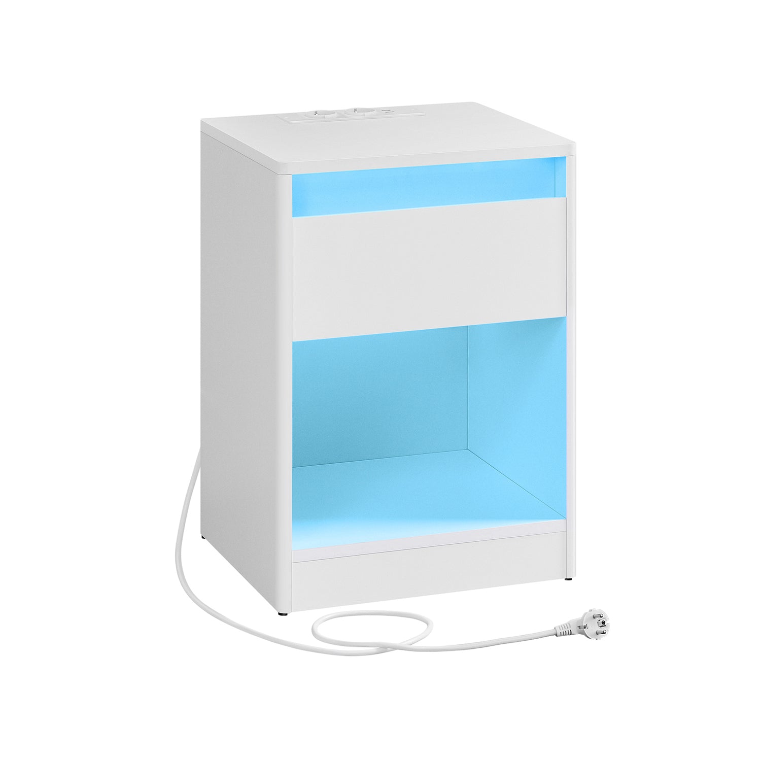 Nachttisch mit LED -Beleuchtung moderner Wolkwit