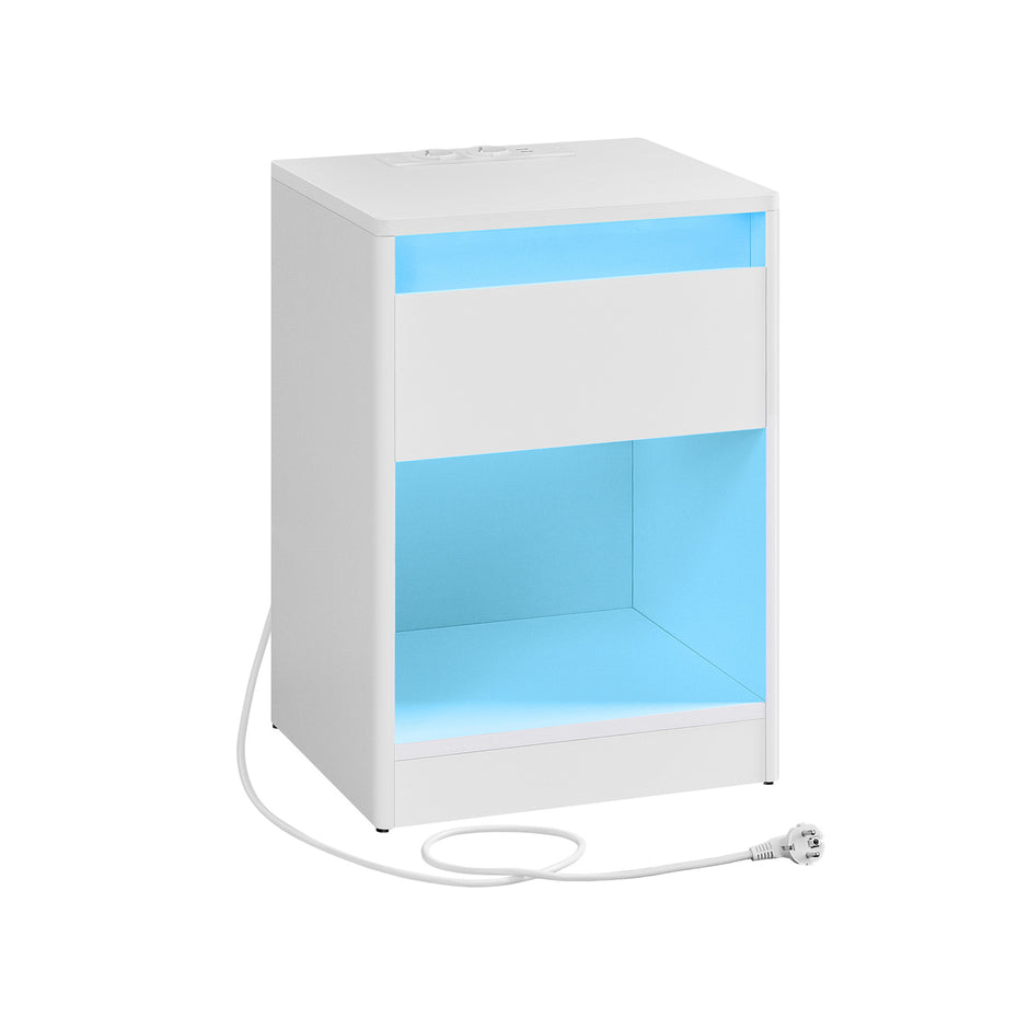 Nachttisch mit LED -Beleuchtung moderner Wolkwit