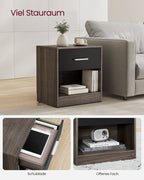 Seitentisch mit Schubladen-Schlafzimmer-Chestnut-Ink Zwart