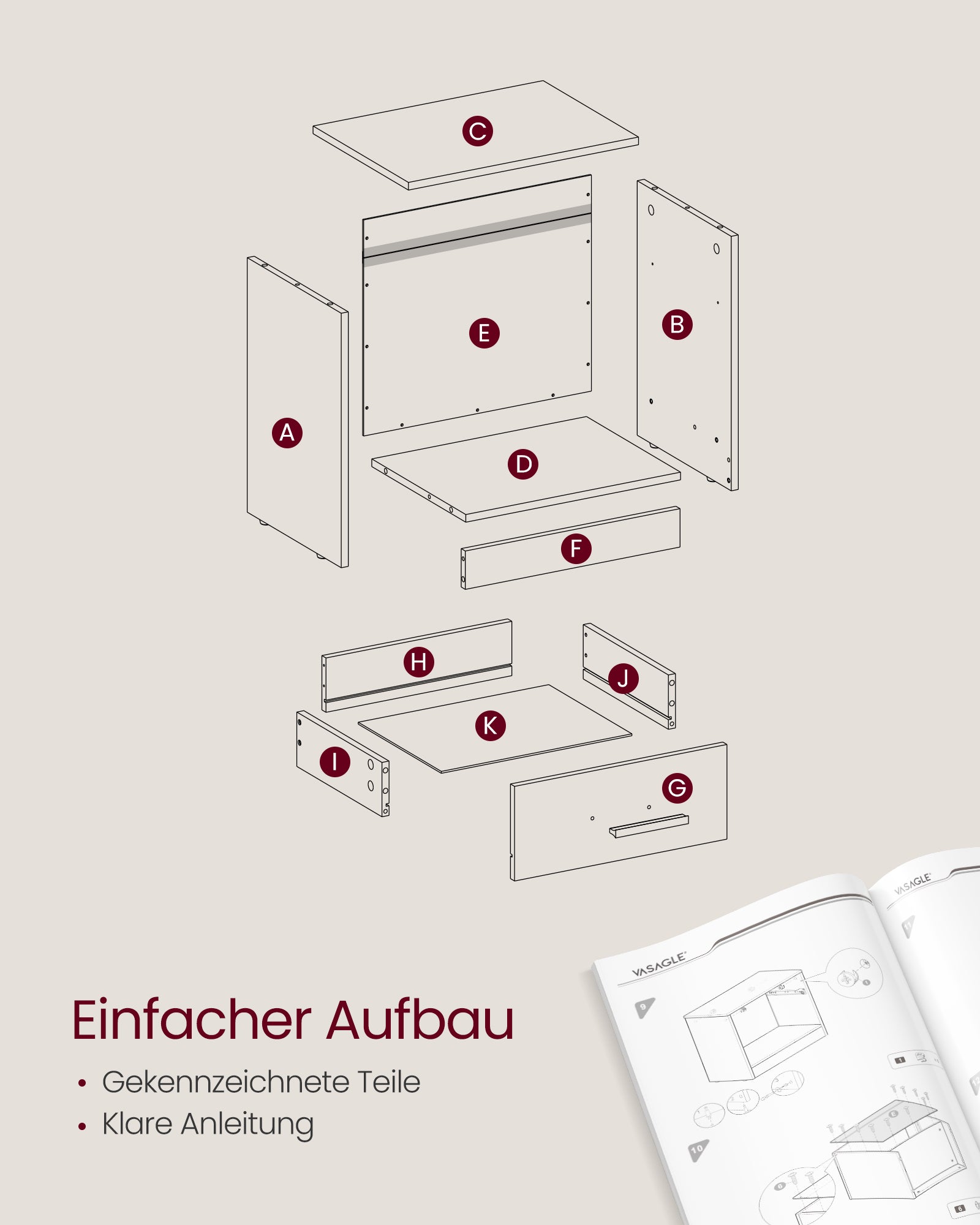 Seitentisch mit Schubladen-Schlafzimmer-Chestnut-Ink Zwart