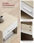 Nachttisch mit Schublade - Moderner Beistelltisch für Schlafzimmer oder Wohnzimmer (2)