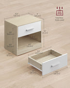 Nachttisch mit Schublade - Moderner Beistelltisch für Schlafzimmer oder Wohnzimmer (2)