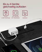 Seitentisch - mit 3 Schubladen - modern - Ebenholz schwarz