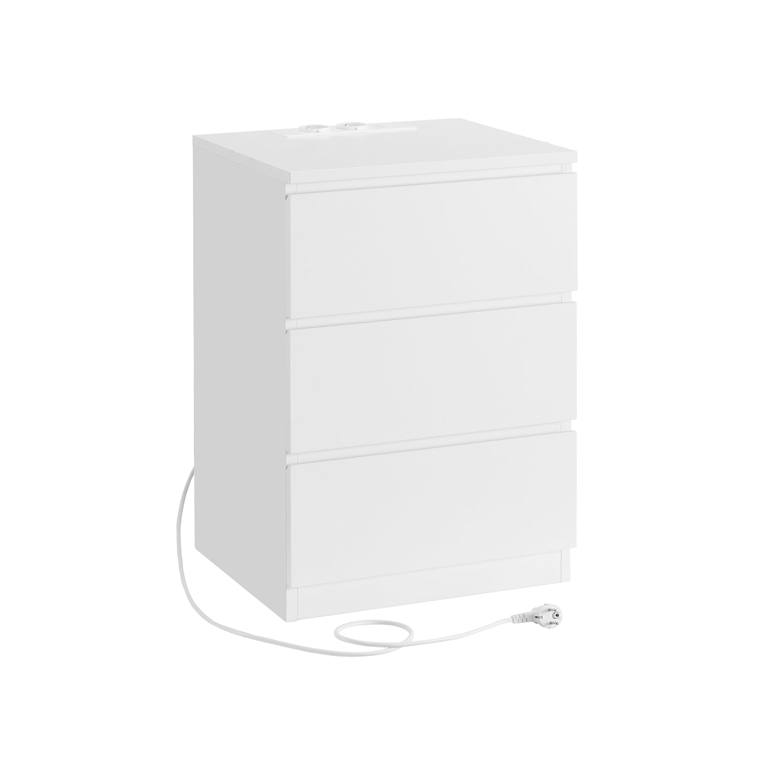 Seitentisch - mit 2 Sockets - Schlafzimmer - Wolkwit