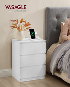 Seitentisch - mit 2 Sockets - Schlafzimmer - Wolkwit