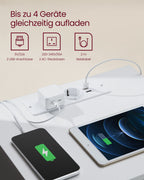 Seitentisch - mit 2 Sockets - Schlafzimmer - Wolkwit
