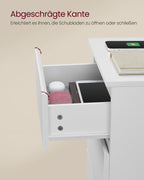 Seitentisch - mit 2 Sockets - Schlafzimmer - Wolkwit