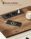 Nachtkastje - Met Stopcontact en USB - 2 Schuifladen - Wolkwit en warmbruin - 40 x 30 x 59 cm