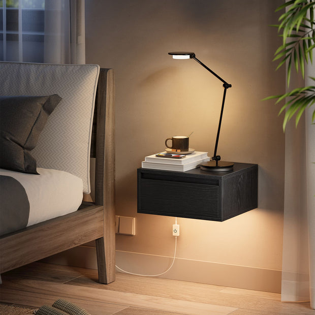 Hängende Wandregal -Set von 2 Schwarz