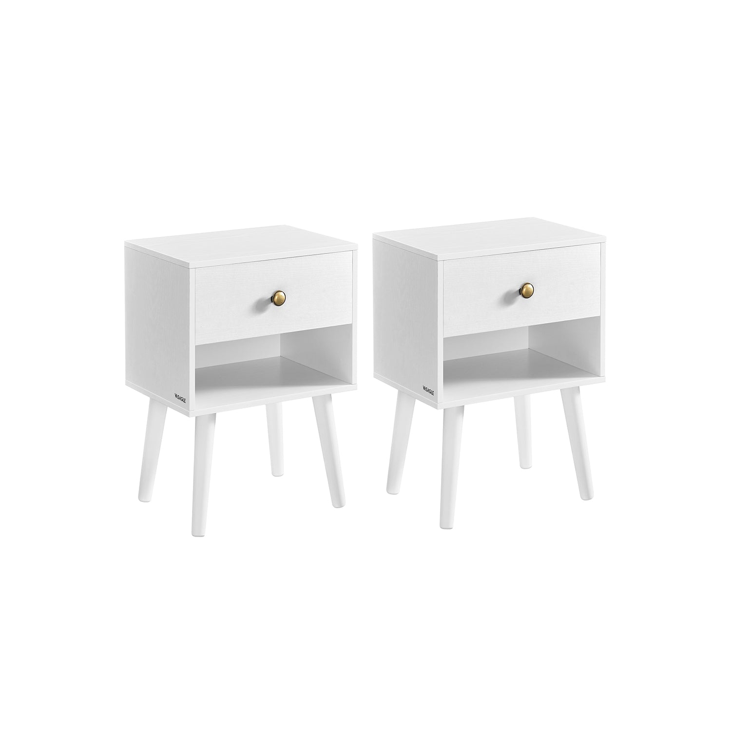 Nachttisch -Set von 2 mit Schubladen und Brett