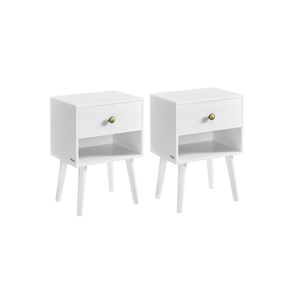 Nachttisch -Set von 2 mit Schubladen und Brett