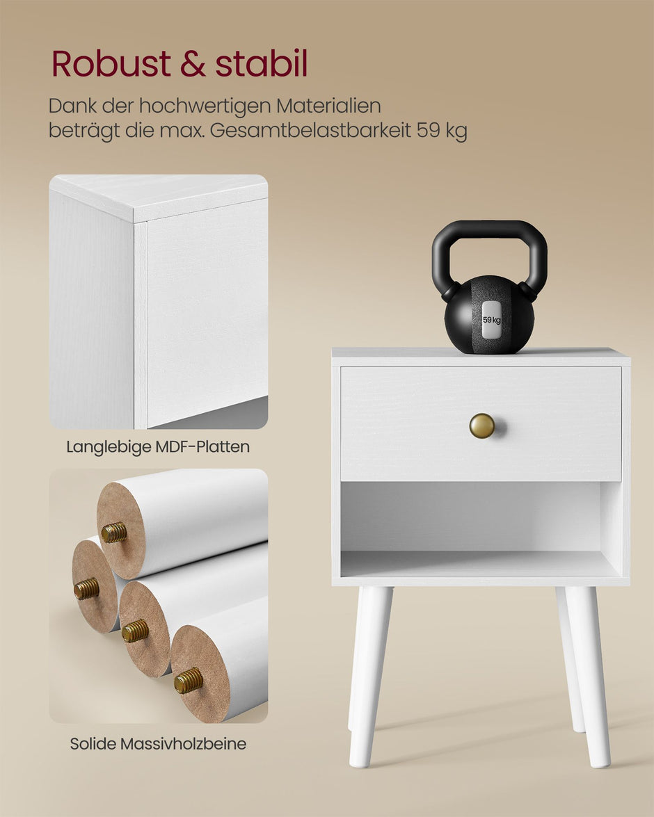 Nachttisch -Set von 2 mit Schubladen und Brett