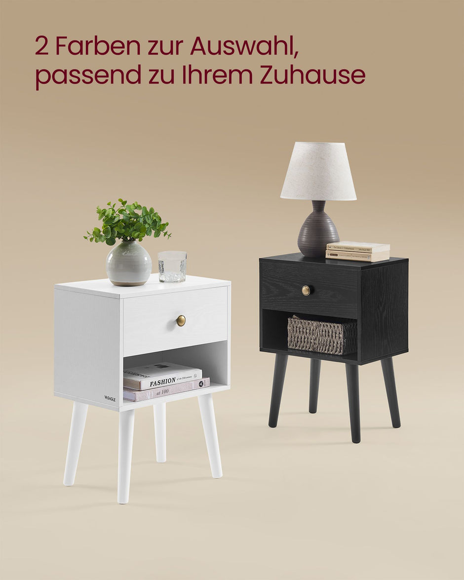 Nachttisch -Set von 2 mit Schubladen und Brett