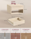 Zwevende Nachtkastjes – Set van 2 – Met Lade – Wandmontage – Travertijnbeige