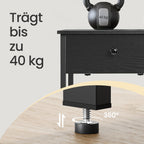 Seitentisch - mit Schublade und Brett - Ebenholz schwarz
