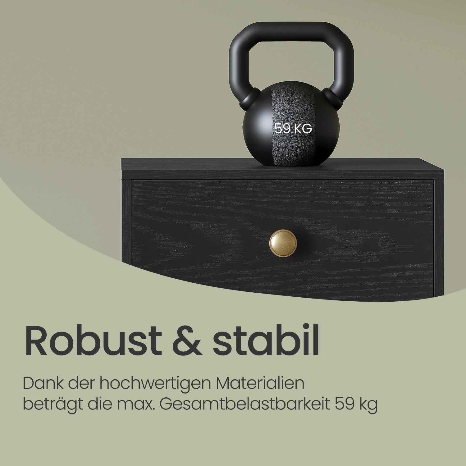 Nachttisch, Beistelltisch mit Schublade und offenem Regal, Holzbeine
