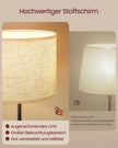 Vloerlamp – In Hoogte Verstelbaar 140-170 cm – 3 Lichtkleuren – Voetschakelaar – Stoffen Kap – Inktzwart