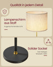 Vloerlamp – In Hoogte Verstelbaar 140-170 cm – Met Afstandsbediening – Stoffen Kap – Inktzwart