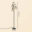 Staande lamp - 29 x 32 x 176,5 cm - 3 E27 fittingen - zwart - 4 kg