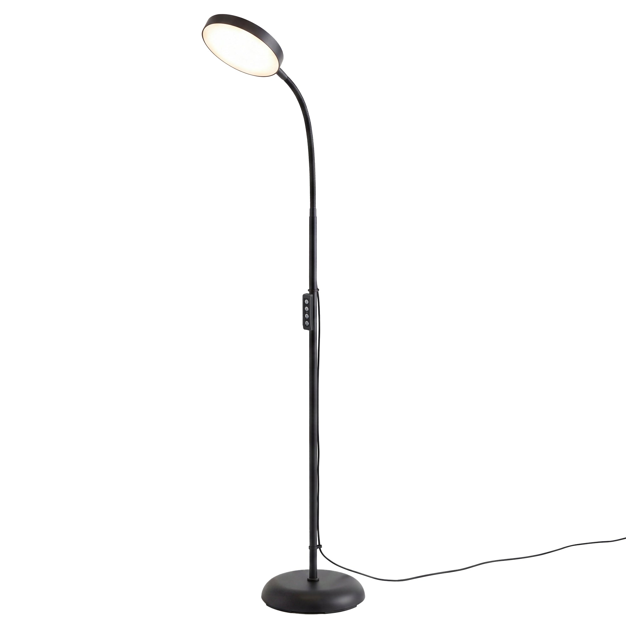 LED Vloerlamp - Dimbare Leeslamp - 360° Draaibaar - 170 cm - Matzwart