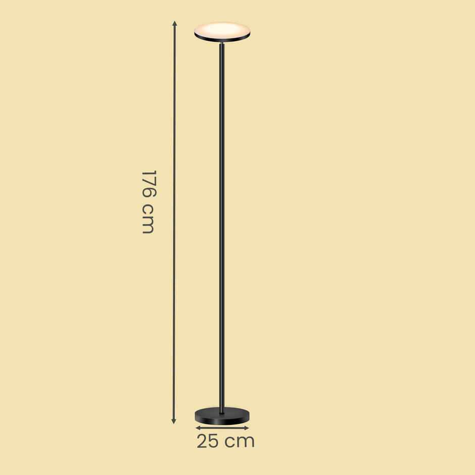 LED Vloerlamp - 30 W - Draaibare Kop - Met Afstandsbediening - Zwart