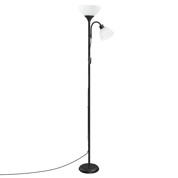 Vloerlamp - Met Verstelbare Leeslamp - 176 cm - Matzwart