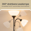 Vloerlamp - Met Verstelbare Leeslamp - 176 cm - Matzwart