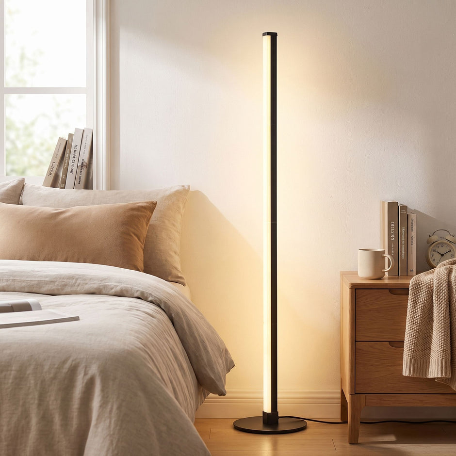 Vloerlamp - LED - Dimbaar - Zwart - 18 x 139,4 cm