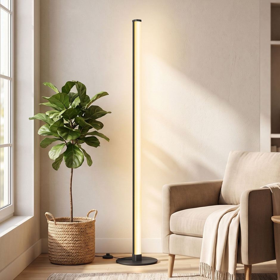 Vloerlamp - LED - Dimbaar - Zwart - 18 x 139,4 cm
