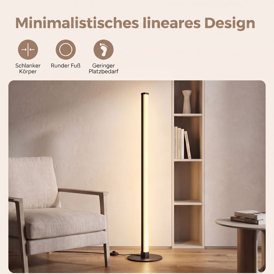 Vloerlamp - LED - Dimbaar - Zwart - 18 x 139,4 cm