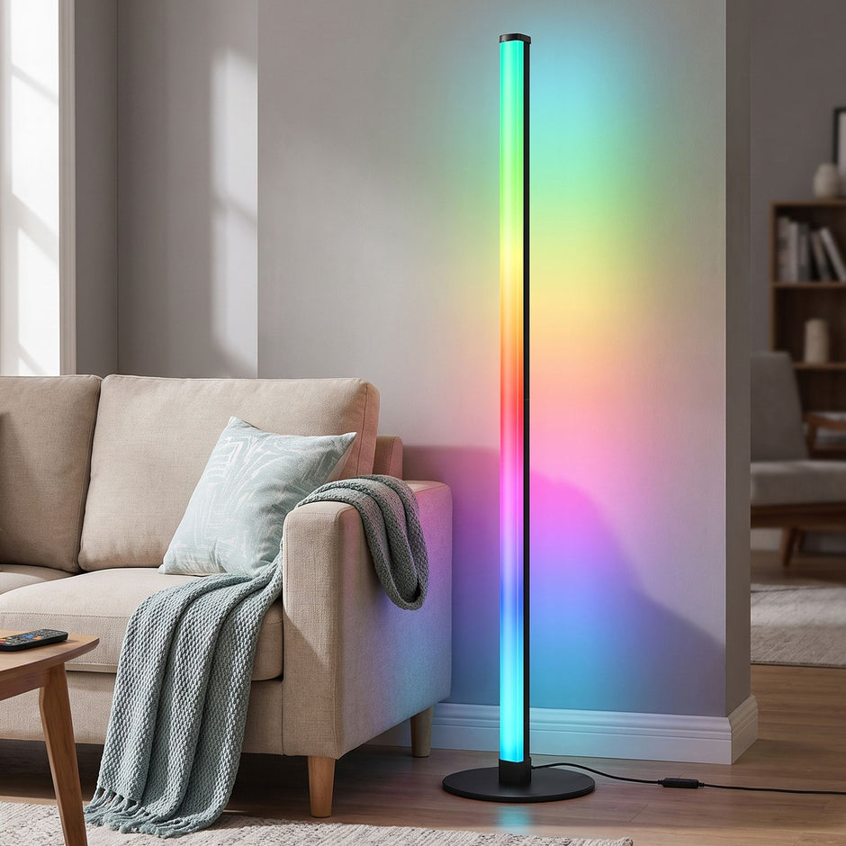 Vloerlamp - RGB LED met App-bediening en Muzieksync - Zwart - 18 x 139,4 cm