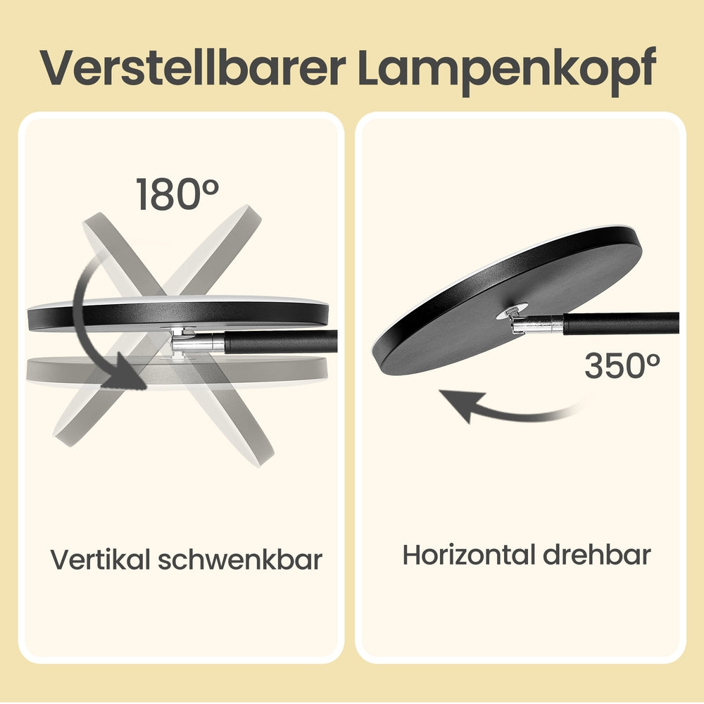 Vloerlamp - 25 x 25 x (148-176) cm - In hoogte verstelbaar - Met leeslampje en timer - Zwart - Maximaal gewicht 5,8 kg