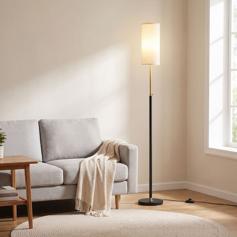 Staande Lamp – RGB LED – Dimbaar – In Hoogte Verstelbaar 148-178 cm – Zwart