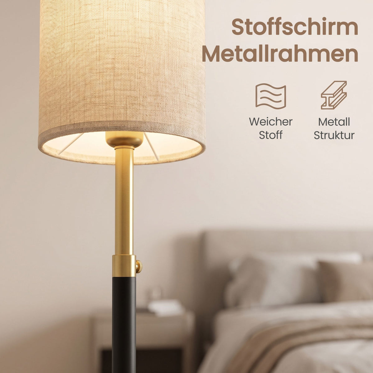 Staande Lamp – RGB LED – Dimbaar – In Hoogte Verstelbaar 148-178 cm – Zwart