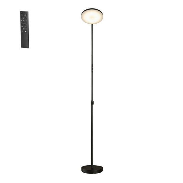 Vloerlamp - LED - Draaibare Kop - In Hoogte Verstelbaar - Zwart
