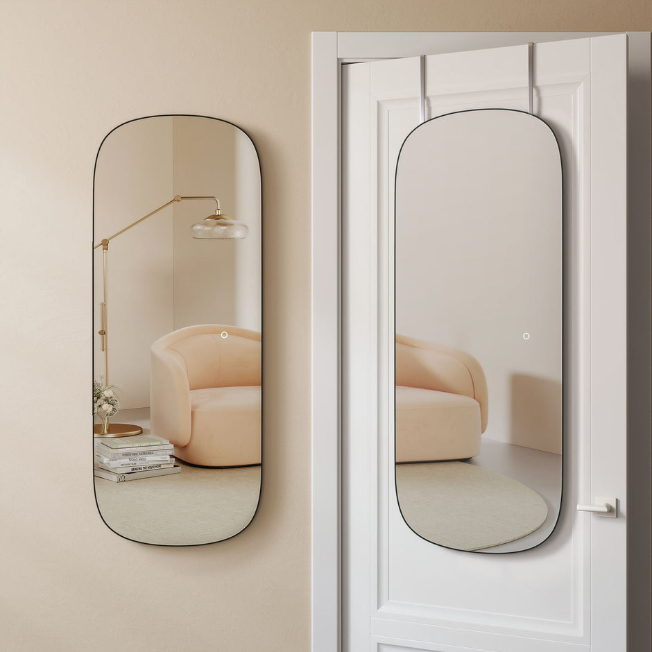 Wandspiegel - Bent Ecke - Framless - Schwarz