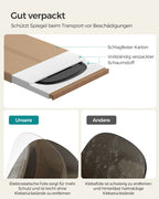 Spiegelwand - 120 x 47 cm - gebogene Ecke - Ramless