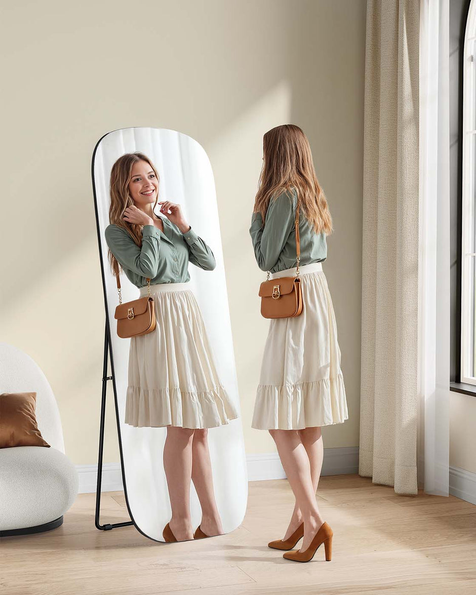 Passspiegel mit runden Ecken 160 x 50 cm Tinte -Black