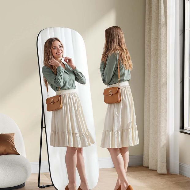 Passspiegel mit runden Ecken 160 x 50 cm Tinte -Black