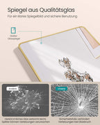 Rechteckiger Passspiegel 160 x 50 cm Licht Gold