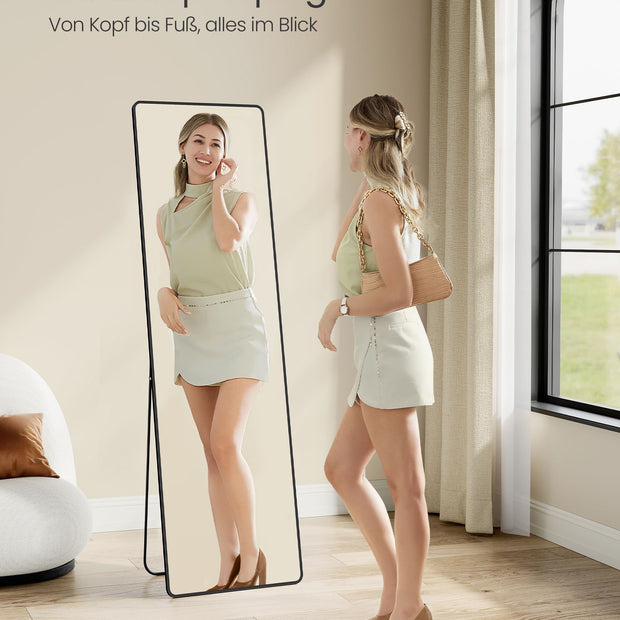 Passspiegel 160 x 50 cm rechteckige Tinte schwarz schwarz