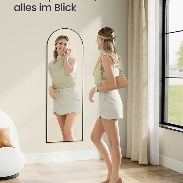 Passspiegel 120 x 40 cm gebogene Tinte schwarz schwarz