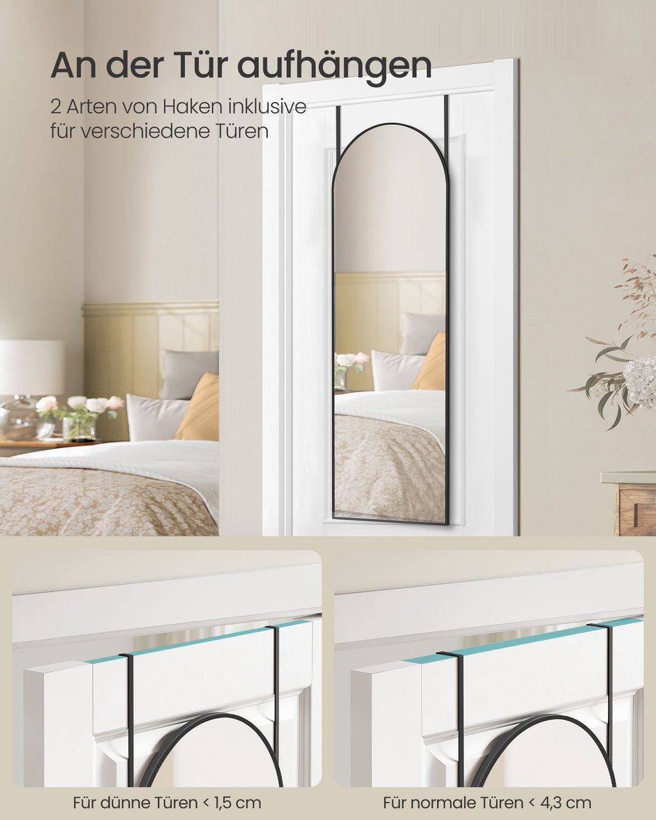 Passspiegel 120 x 40 cm gebogene Tinte schwarz schwarz